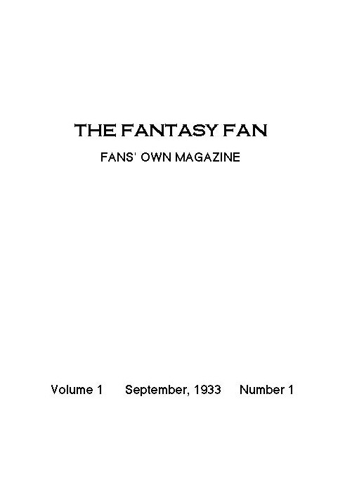 Поклонник фэнтези, сентябрь 1933 г. Журнал The Fan's Own Magazine