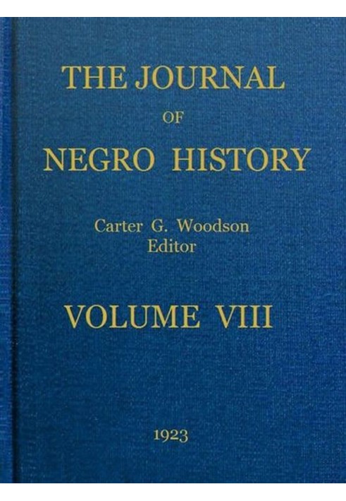 Журнал історії негрів, том 8, 1923 р