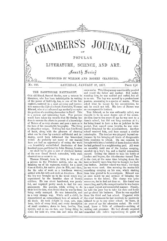 Chambers's Journal of Popular Literature, Science, and Art, No. 683 January 27, 1877