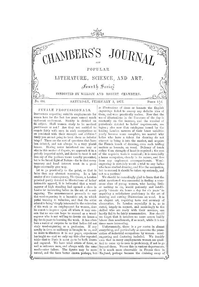 Chambers's Journal of Popular Literature, Science, and Art, No. 684 February 3, 1877