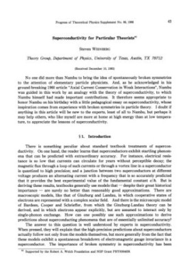 Superconductivity for Particular Theorists