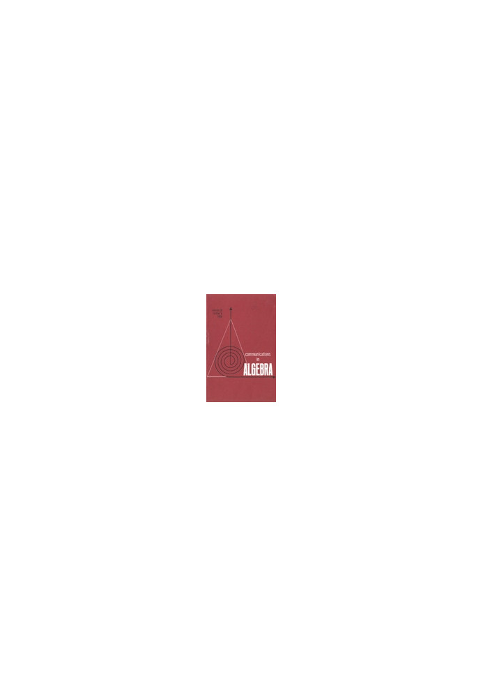 Communications in Algebra, volume 26, number 6, 1998
