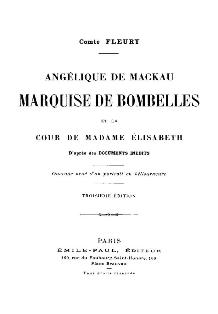 Angélique de Mackau, Marquise de Bombelles, and the Court of Madame Élisabeth