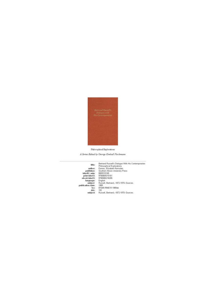 Bertrand Russell's dialogue with his contemporaries