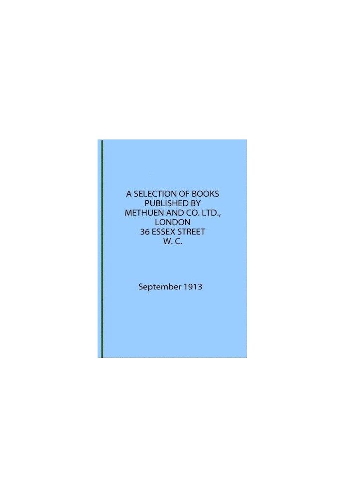 Подборка книг, изданных Methuen & Co. Сентябрь 1913 г.