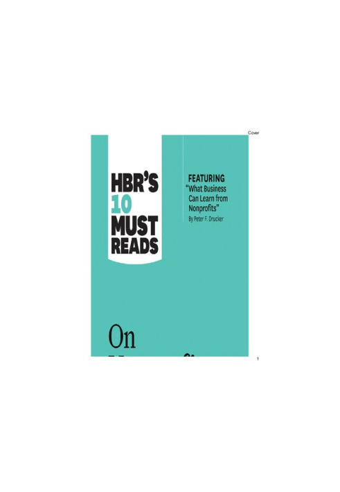 HBR's 10 Must Reads on Nonprofits and the Social Sectors (featuring "What Business Can Learn from Nonprofits" by Peter F. Dru