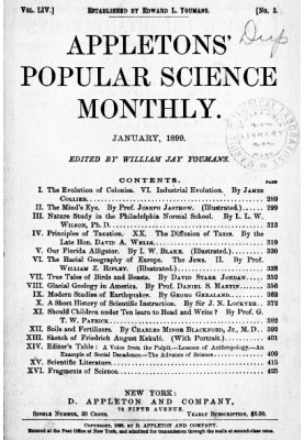 Ежемесячник популярной науки Эпплтона, январь 1899 г., том LIV, № 3, январь 1899 г.