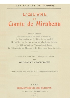 The work of the Count of Mirabeau