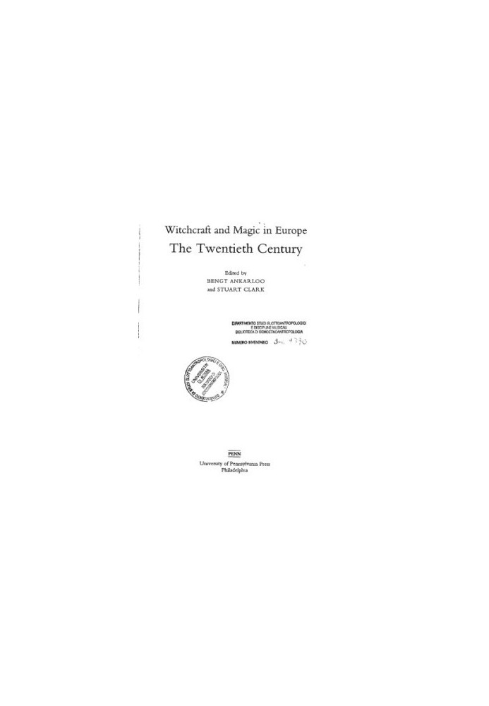 Witchcraft and Magic in Europe: The Twentieth Century