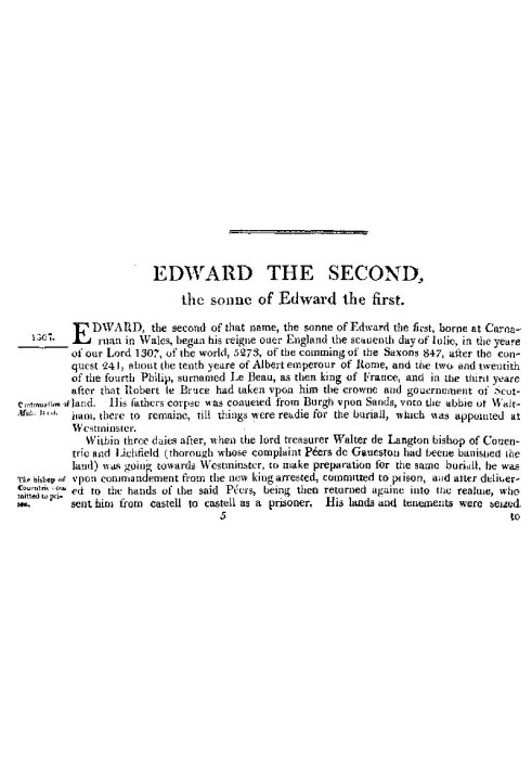 Chronicles of England, Scotland and Ireland (2 of 6): England (10 of 12) Edward the Second, the Sonne of Edward the First