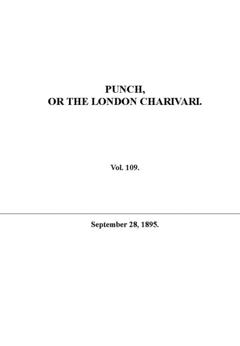 Punch or the London Charivari, Vol. 109, September 28, 1895