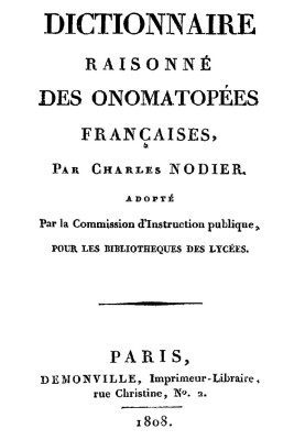 Reasoned dictionary of French onomatopoeia