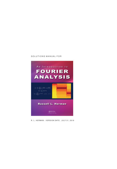 Solutions Manual for An Introduction To Fourier Analysis