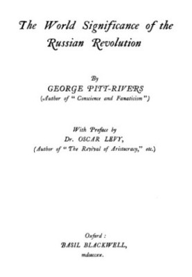 The World Significance of the Russian Revolution