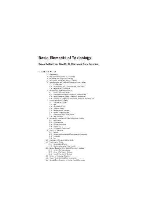 General, applied and system toxicology