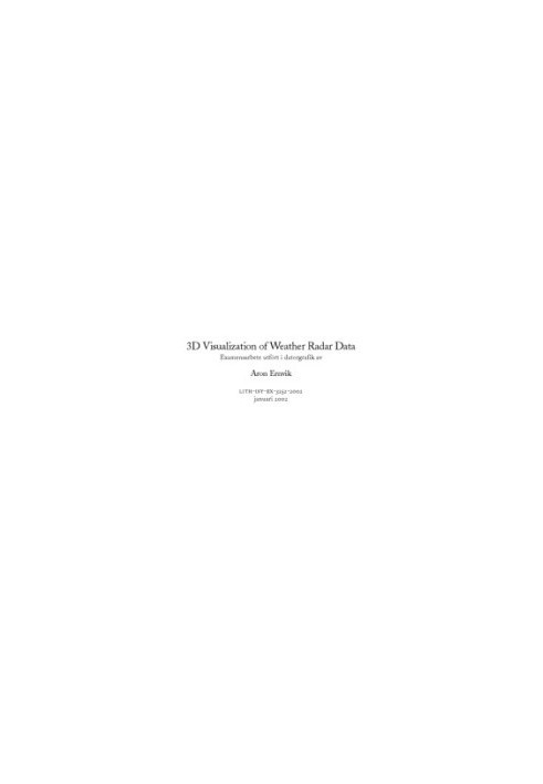 3D visualization of weather radar data: Thesis project in computer graphics