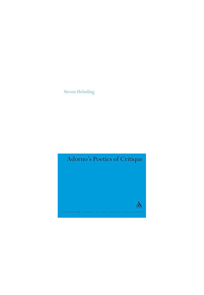 Adorno's poetics of critique