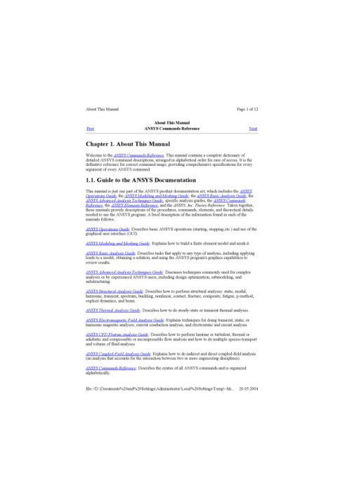 ANSYS Command Reference