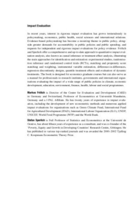Impact evaluation, treatment effects and causal analysis