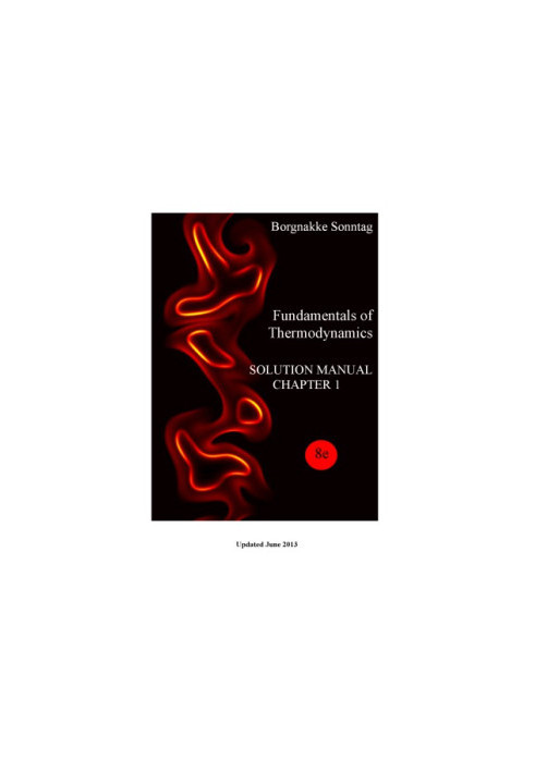 Fundamentals of Thermodynamics, 8th Edition (Solution Manual)