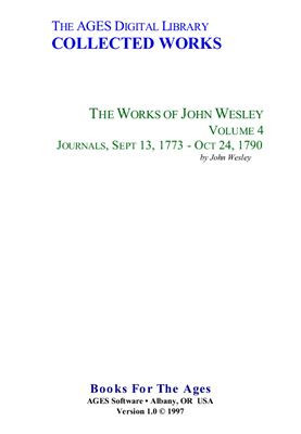The Complete Works of John Wesley. Volume 04. Journals, Sept 13, 1773 - Oct 24, 1790