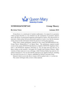Group Theory Revision Notes