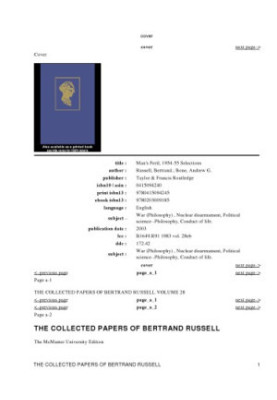 The collected papers of Bertrand Russell (volume 28) : Man’s Peril, 1954 - 55