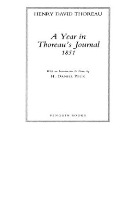 A Year in Thoreau's Journal