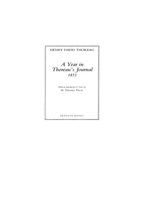 A Year in Thoreau's Journal