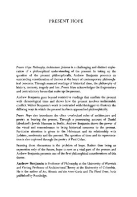 Present Hope: Philosophy, Architecture, Judaism