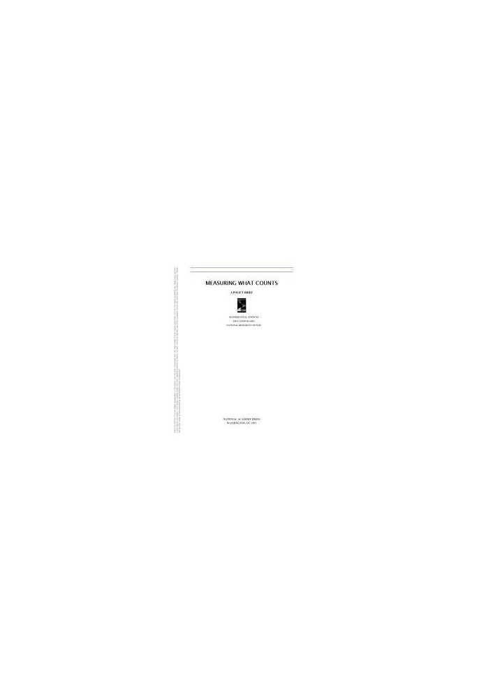 Measuring What Counts : A Policy Brief
