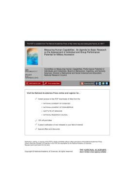 Measuring Human Capabilities: An Agenda for Basic Research on the Assessment of Individual and Group Performance Potential fo