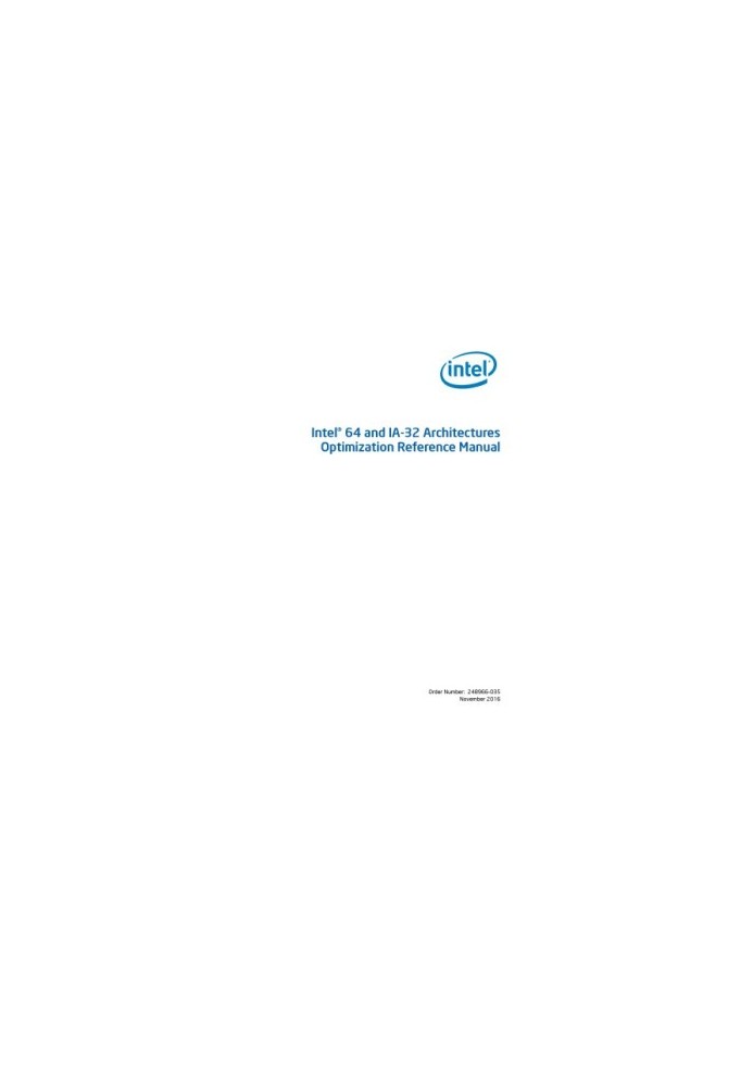 Intel® 64 and IA-32 Architectures Optimization Reference Manual