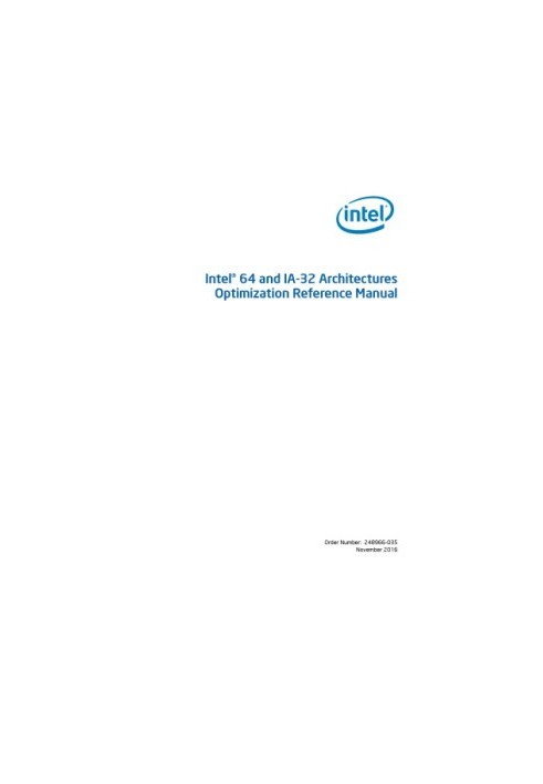 Intel® 64 and IA-32 Architectures Optimization Reference Manual
