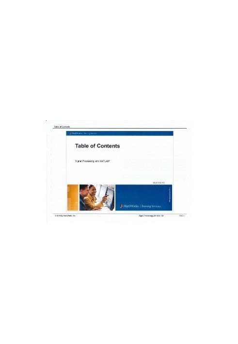 Signal Processing with MATLAB