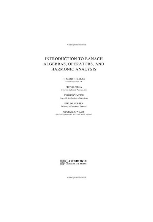 Introduction to Banach algebras, operators, and harmonic analysis