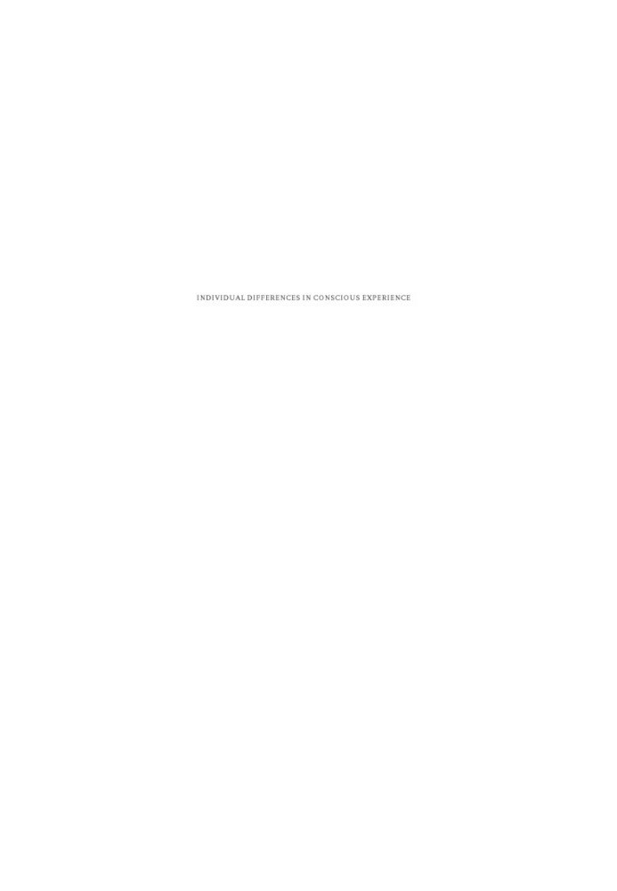 Individual differences in conscious experience