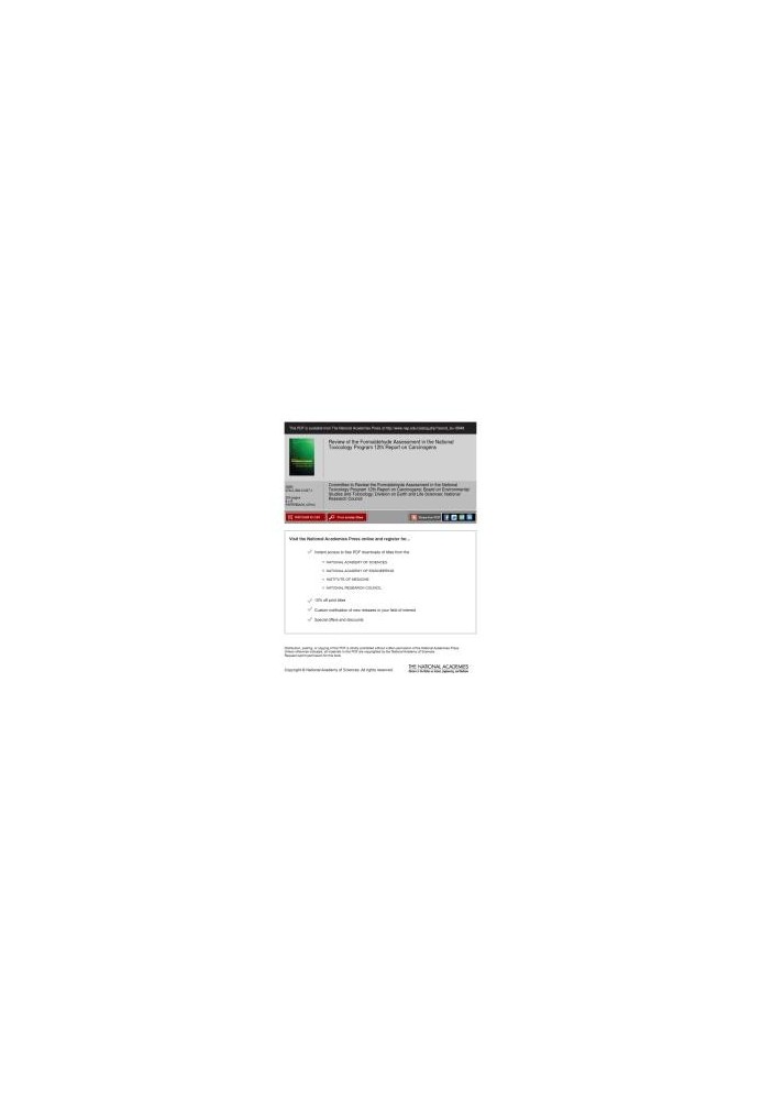 Review of the Formaldehyde Assessment in the National Toxicology Program 12th Report on Carcinogens