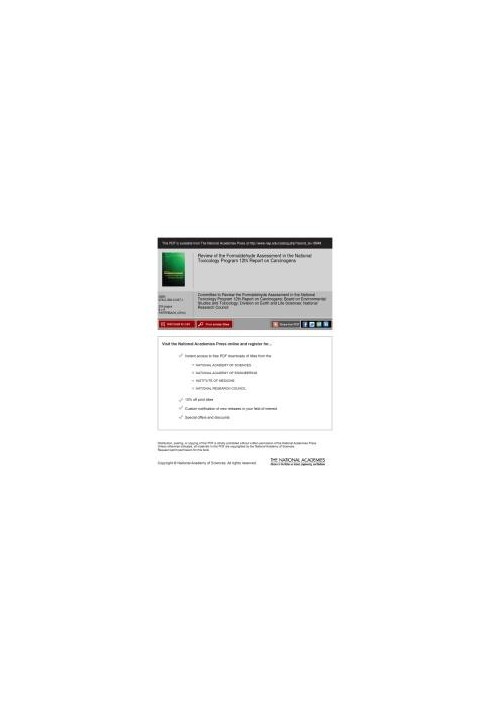 Review of the Formaldehyde Assessment in the National Toxicology Program 12th Report on Carcinogens