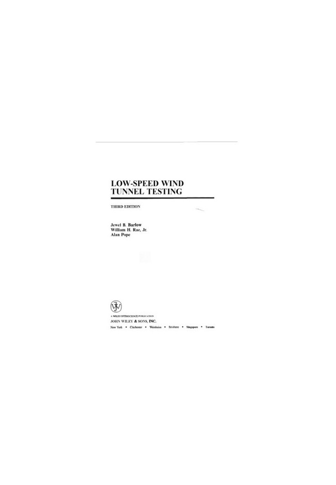 Low Speed Wind Tunnel Testing