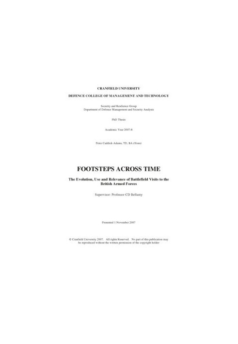 Footsteps across time : the evolution, use and relevance of battlefield visits to the British Armed Forces.