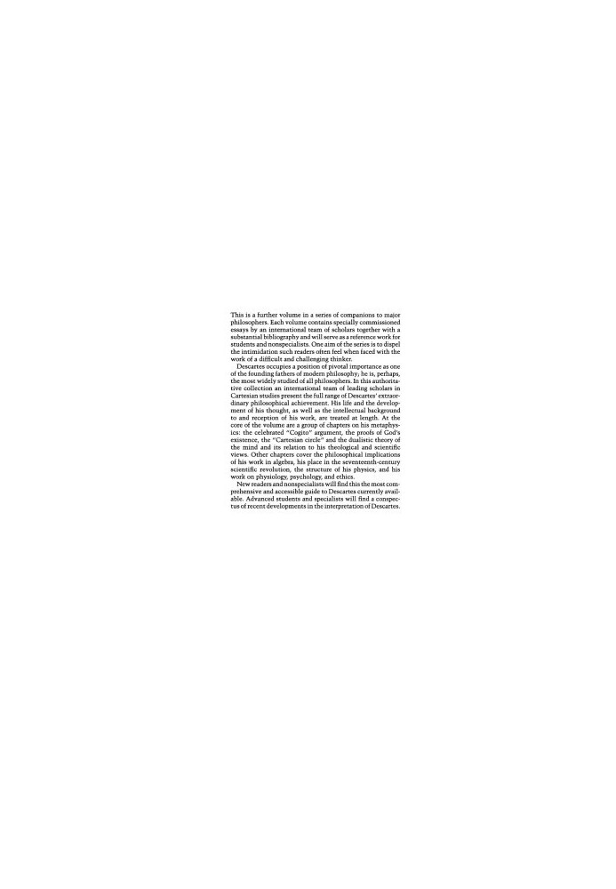 The Cambridge Companion to Descartes