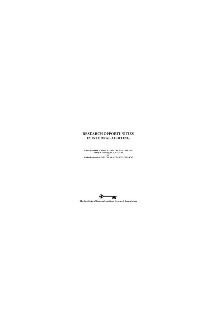 Research opportunities in internal auditing