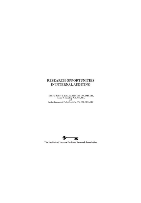Research opportunities in internal auditing