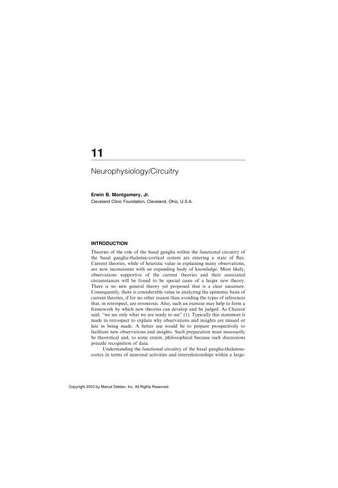 Handbook of Parkinson's Disease