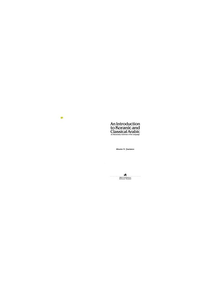 An Introduction to Koranic and Classical Arabic