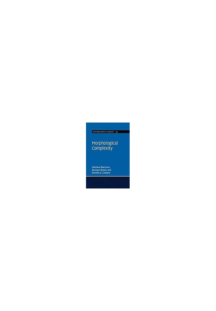 Morphological Complexity