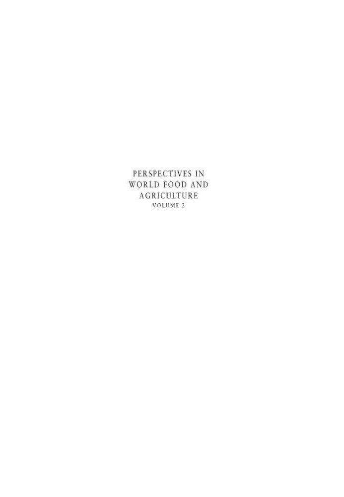 Perspectives in World Food and Agriculture, Volume 2