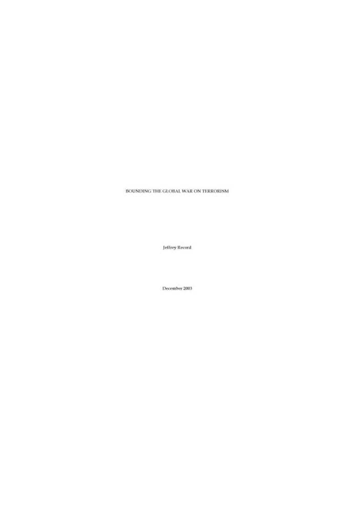 Bounding the global war on terrorism