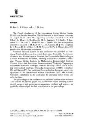 Linear Algebra and its Applications. Volume 241-243